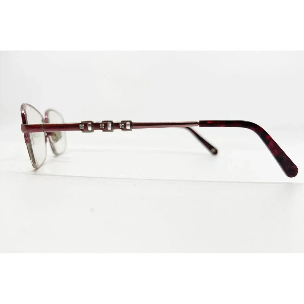 Cathy Daniels Eyeglasses Womens Burgundy Half Rim Rectangular Frames 52-17-135